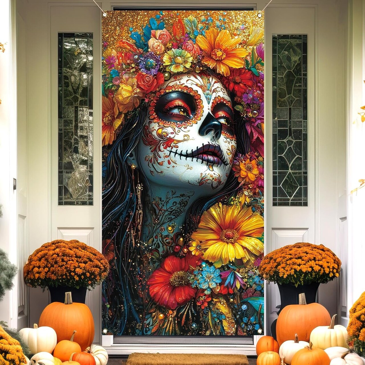 Dia De Los Muertos Door Banner Mexican Day of The Dead Decorations